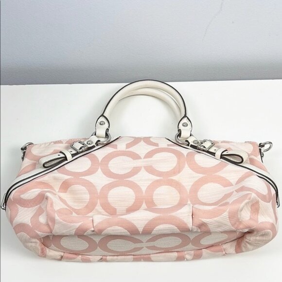 Coach Baby Pink Madison Monogram Signature Logo Canvas Satchel Bag 17000 - Picture 6 of 16